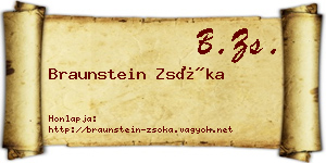 Braunstein Zsóka névjegykártya